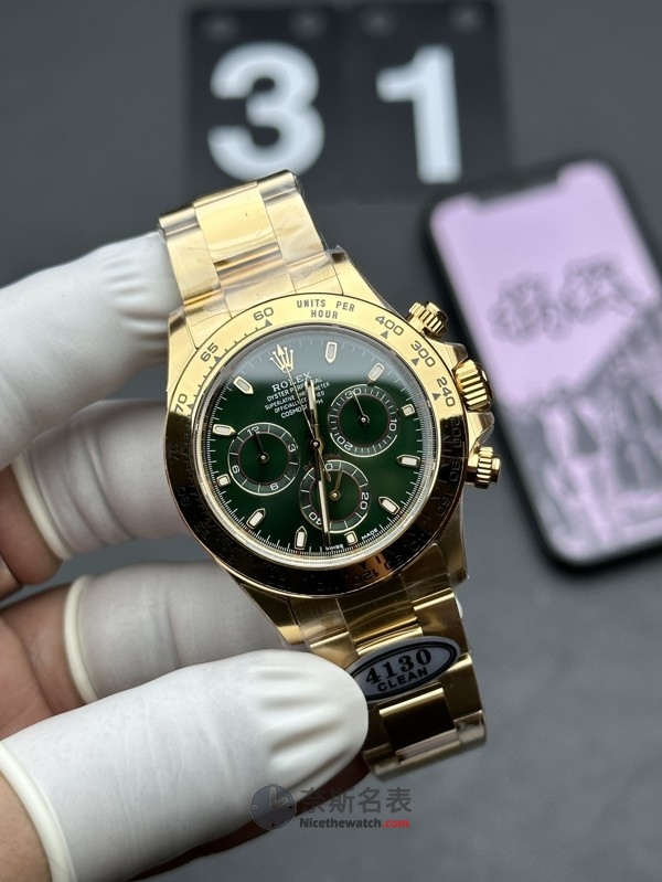 Clean厂绿金迪通拿4130机芯对比原厂差距大吗？（复刻表购买指南） | 奈斯探表