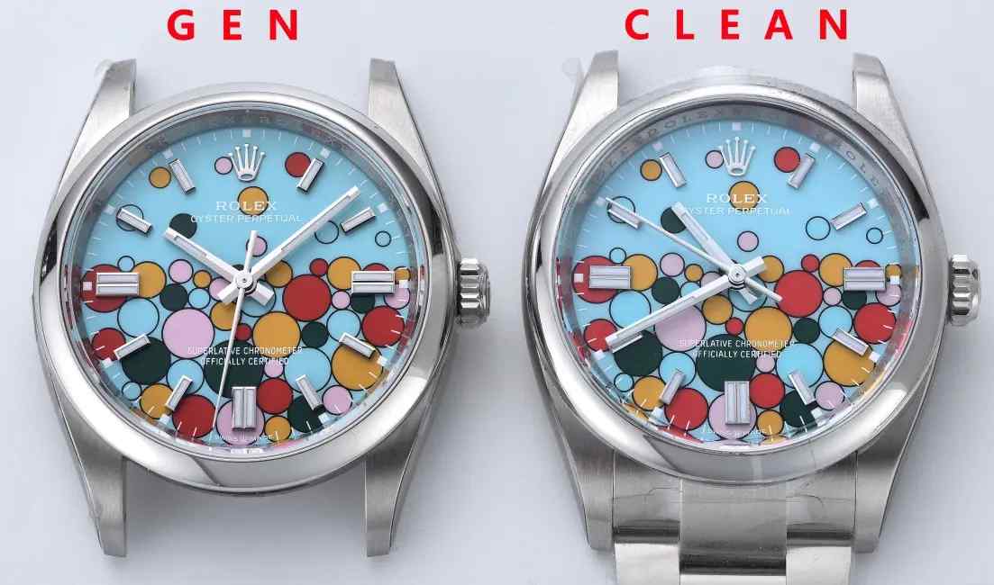 鉴别技巧！Clean厂劳力士蚝式恒动41毫米“庆典图案”气泡腕表真假对比评测 | 奈斯探表