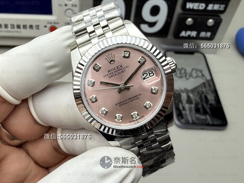 预算有限也想戴劳？A+厂劳力士粉盘31mm日志上手实测！少女心爆棚！ | 奈斯探表