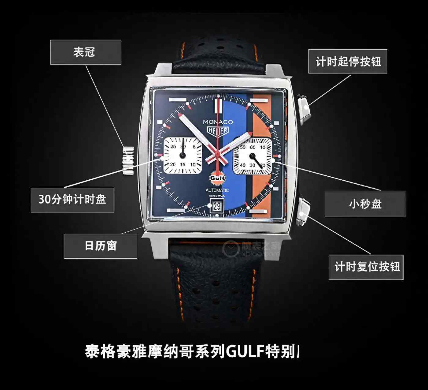 颠覆传统的方形腕表！泰格豪雅摩纳哥100米防水计时码表，左侧表冠设计，彰显独特品位！ | 奈斯探表