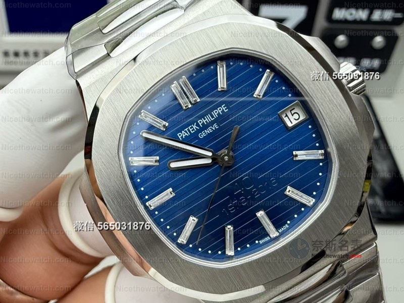 3K厂40周年鹦鹉螺5711实测爆火！324一体机芯+蓝面钻刻+背透神还原，戴出去没人信是复刻？ | 奈斯探表