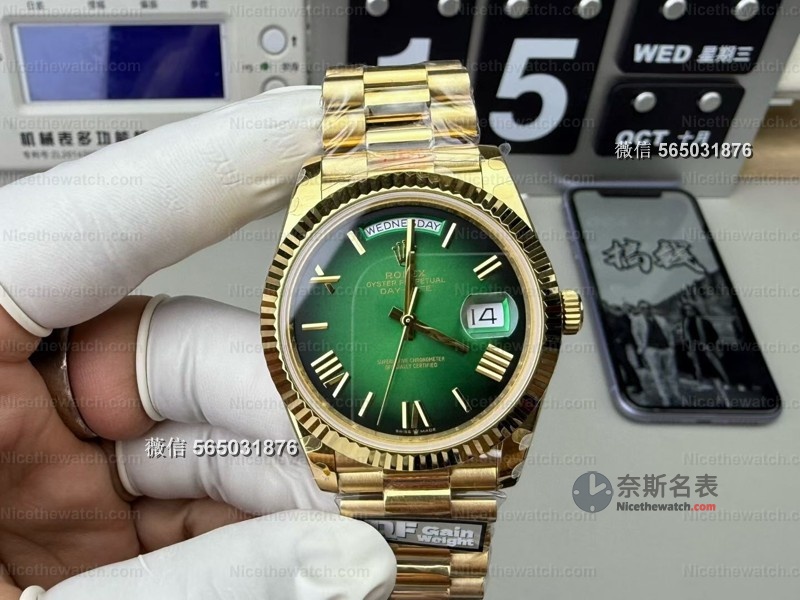 专柜同款沉甸手感！QF新品烟熏绿DD36mm开箱，158克配重告别轻飘飘仿品 | 奈斯探表