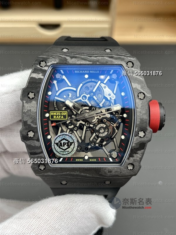 别再买改装机芯了！APS厂RM35-02独家开模，齿轮全联动，夜光对版，细节拉满！ | 奈斯探表