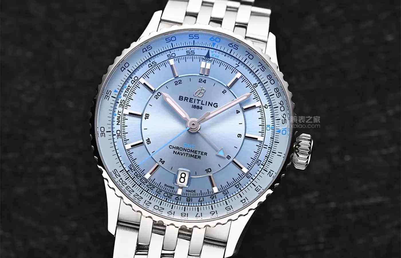 冰蓝盘颠覆传统！百年灵航空计时表41mm完美平衡复古与时尚 | 奈斯探表
