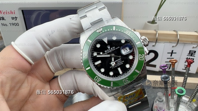 首发四代绿水鬼！ARF厂果木绿圈+丹东3235机芯，细节竟不输VS？ | 奈斯探表