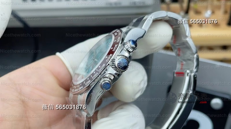 莫桑钻+冰蓝盘+丹东4131！上手VS厂冰蓝钻迪V3配重版，这做工是目前最高版本吗？ | 奈斯探表